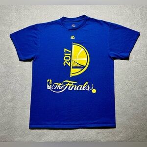 Golden State Warriors 2017 Finals T-Shirt Men’s M Blue California Majestic NBA